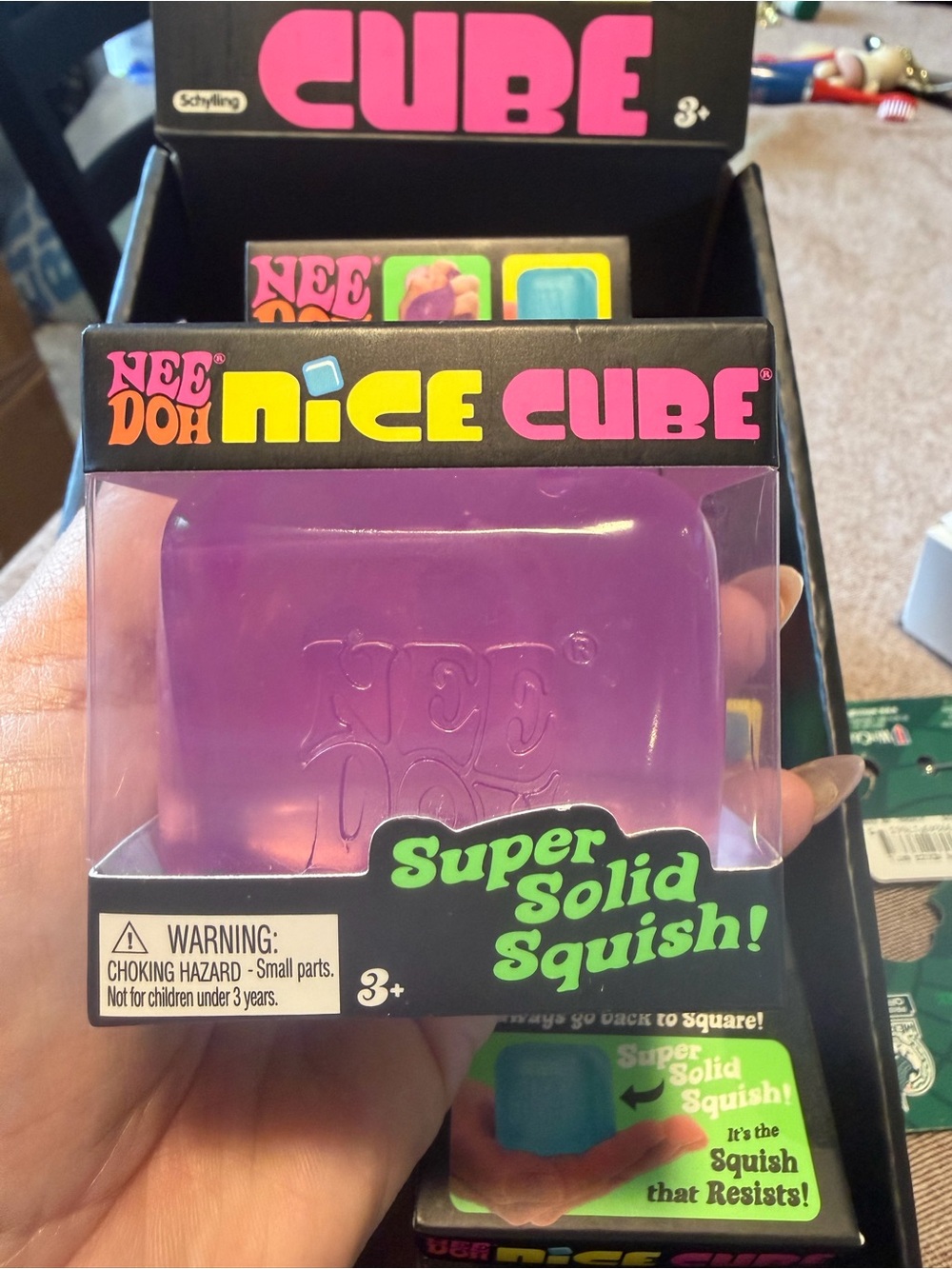 Nee Doh Nice Cube Purple Squishy Toy